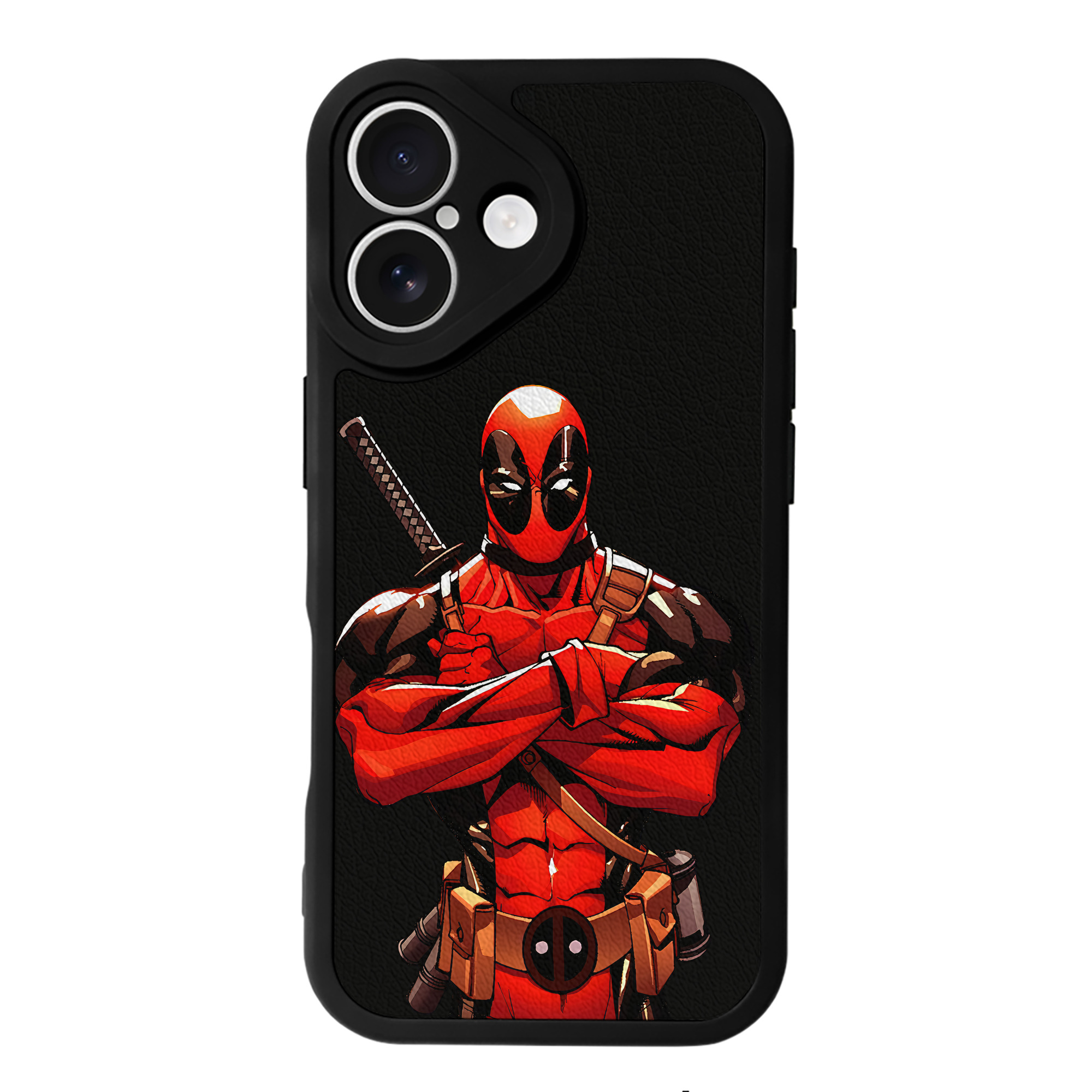 （画像用） Deadpool デッドプール 【iPhone 16シリーズ対応】シリコンスマホケース（レザー調） 材質：シリコン